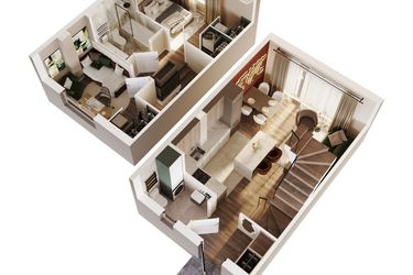 Rzut - Dom na sprzedaż 3 pokoje o powierzchni 60,54 m² - numer 8A w Osiedle Stokrotki