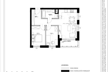 Rzut - Mieszkanie na sprzedaż 3 pokoje o powierzchni 53,72 m² - numer A21 w Osiedle pod Klonami "Klonowa 11"