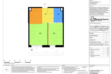 Rzut - Mieszkanie na sprzedaż 2 pokoje o powierzchni 42,37 m² - numer A3 w Augustówka Residence