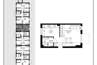 Rzut - Mieszkanie na sprzedaż 1 pokój o powierzchni 37,12 m² - numer B3-M7 w Śląska Park