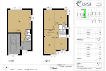 Rzut - Dom na sprzedaż 5 pokoi o powierzchni 139,35 m² - numer 41/14/B w Zegrze Residence