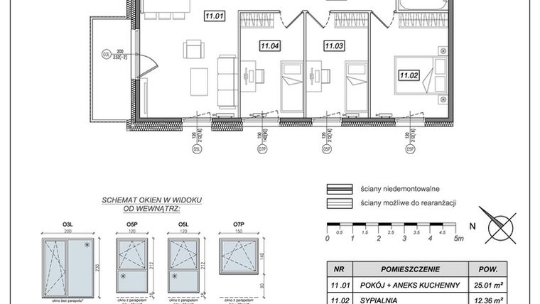 Rzut - Mieszkanie na sprzedaż 4 pokoje o powierzchni 76,74 m² - numer 8.A.11 w Urzeka bud. 8