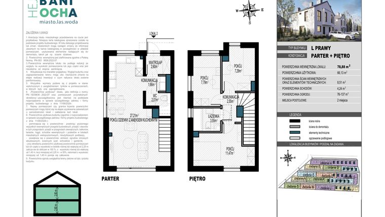 Rzut - Dom na sprzedaż 4 pokoje o powierzchni 78,88 m² - numer A6.1 w HEJ! Baniocha