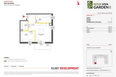 Rzut - Mieszkanie na sprzedaż 3 pokoje o powierzchni 51,23 m² - numer 10 w Nova Viva Garden 8