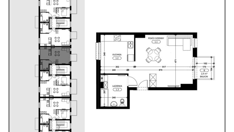 Rzut - Mieszkanie na sprzedaż 1 pokój o powierzchni 41,09 m² - numer B3-M9 w Śląska Park