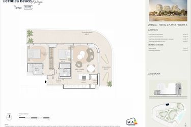 Rzut - Mieszkanie na sprzedaż 2 pokoje o powierzchni 106,96 m² - numer P2P7A w Termica Beach