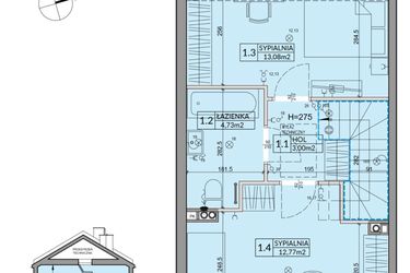 Rzut - Dom na sprzedaż 3 pokoje o powierzchni 72,53 m² - numer 99A w Nova Magdalenka 7 etap VII-VIII