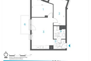 Rzut - Lokal użytkowy na sprzedaż 3 pokoje o powierzchni 54,12 m² - numer 2.B.04 w Incepti Gaj 2
