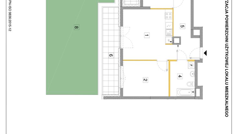 Rzut - Mieszkanie na sprzedaż 3 pokoje o powierzchni 60,98 m² - numer A.03 w Puenta