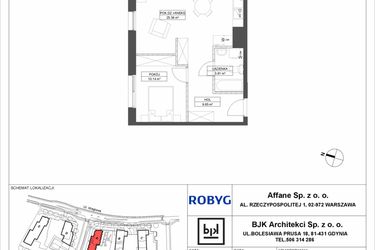 Rzut - Mieszkanie na sprzedaż 2 pokoje o powierzchni 49,28 m² - numer A.10M03 w WENDY