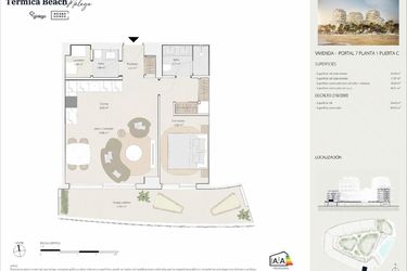 Rzut - Mieszkanie na sprzedaż 1 pokój o powierzchni 84 m² - numer P7P1P-C w Termica Beach