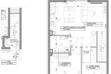 Rzut - Mieszkanie na sprzedaż 3 pokoje o powierzchni 58,82 m² - numer 2 w Manufaktura Marki 2