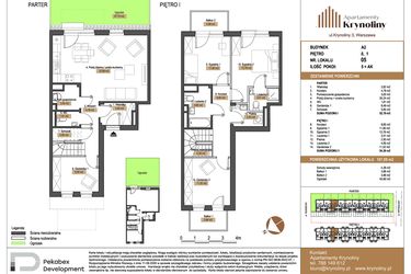 Rzut - Mieszkanie na sprzedaż 5 pokoi o powierzchni 107,09 m² - numer 05.A2 w Apartamenty Krynoliny
