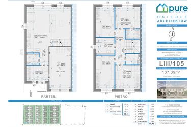 Rzut - Dom na sprzedaż 5 pokoi o powierzchni 137,35 m² - numer 105 w Osiedle Architektów etap IXa