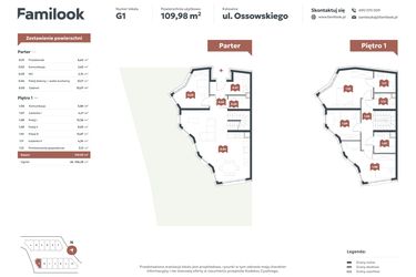 Rzut - Mieszkanie na sprzedaż 5 pokoi o powierzchni 109,96 m² - numer G1 w Familook