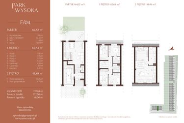 Rzut - Dom na sprzedaż 6 pokoi o powierzchni 170,64 m² - numer F/04 w Park Wysoka