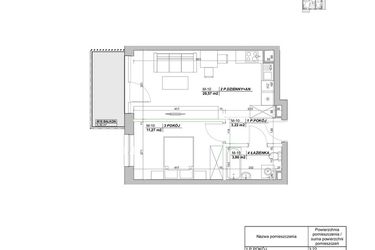 Rzut - Mieszkanie na sprzedaż 2 pokoje o powierzchni 38,92 m² - numer A10 w Laurowy Zakątek