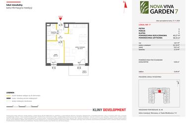 Rzut - Mieszkanie na sprzedaż 2 pokoje o powierzchni 40,27 m² - numer 51 w Nova Viva Garden 7