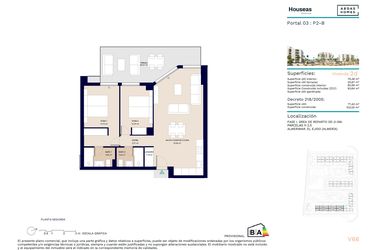 Rzut - Mieszkanie na sprzedaż 2 pokoje o powierzchni 103 m² - numer 2B w Houseas