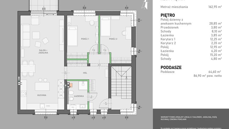 Rzut - Dom na sprzedaż 4 pokoje o powierzchni 162,95 m² - numer A4 w Mrówcza 49
