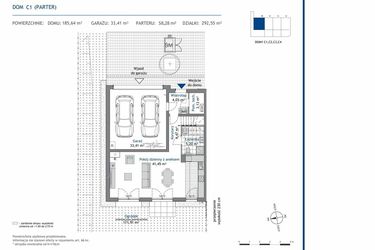 Rzut - Dom na sprzedaż 5 pokoi o powierzchni 185,66 m² - numer C1 w Linea Domy