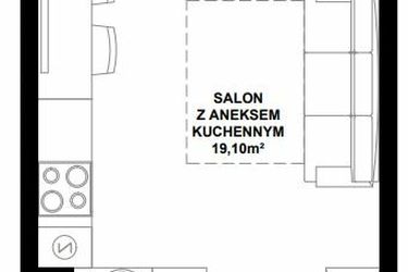 Rzut - Mieszkanie na sprzedaż 1 pokój o powierzchni 22,13 m² - numer A.220 w Apartamenty Bałtyk