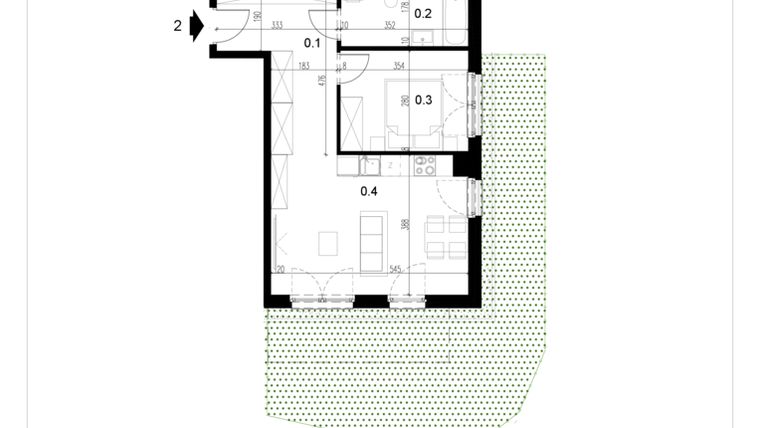 Rzut - Mieszkanie na sprzedaż 2 pokoje o powierzchni 47,95 m² - numer LM2 w Kameralna Koszykarska