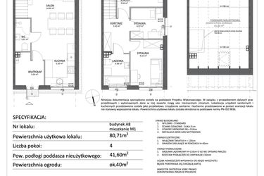 Rzut - Mieszkanie na sprzedaż 4 pokoje o powierzchni 80,71 m² - numer A8/1 w Libre Park