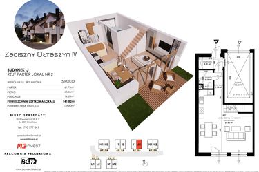Rzut - Dom na sprzedaż 5 pokoi o powierzchni 141,82 m² - numer J2 w Zaciszny Ołtaszyn IV