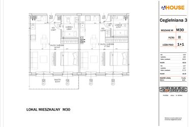 Rzut - Mieszkanie na sprzedaż 4 pokoje o powierzchni 71,01 m² - numer 30 w Osiedle StaLove etap I