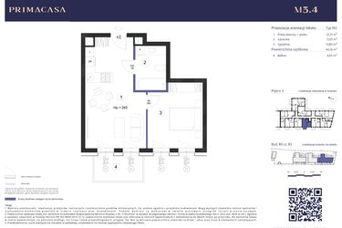 Rzut - Mieszkanie na sprzedaż 2 pokoje o powierzchni 40,16 m² - numer B3 – M3.4 w Primacasa