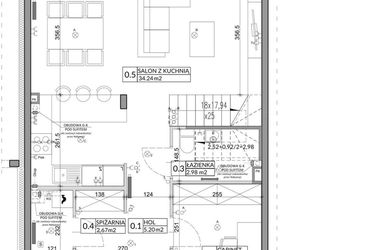 Rzut - Dom na sprzedaż 5 pokoi o powierzchni 109,09 m² - numer 8B w Miasto Ogród 5