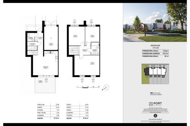 Rzut - Dom na sprzedaż 4 pokoje o powierzchni 119,26 m² - numer I.F4.A.60 w Port Drzewny