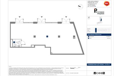 Rzut - Lokal użytkowy na sprzedaż 1 pokój o powierzchni 114,76 m² - numer U5 w Przystanek Prądnik