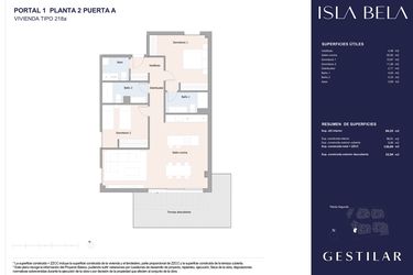 Rzut - Mieszkanie na sprzedaż 2 pokoje o powierzchni 98,91 m² - numer 12A w Isla Bela