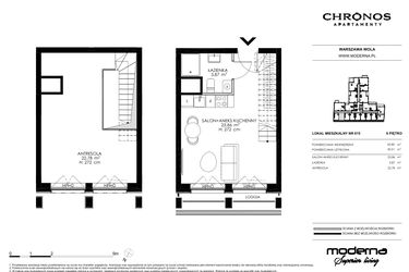 Rzut - Mieszkanie na sprzedaż 2 pokoje o powierzchni 50,51 m² - numer 615 w Chronos