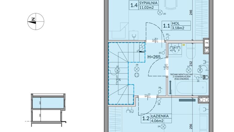 Rzut - Dom na sprzedaż 3 pokoje o powierzchni 61,95 m² - numer 19 w Boska Ksawerowska 2 etap 2