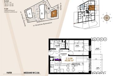 Rzut - Mieszkanie na sprzedaż 2 pokoje o powierzchni 40,08 m² - numer VC.0.06 w Vanda Park