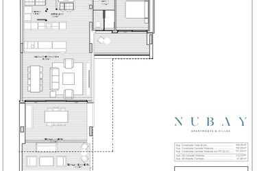 Rzut - Mieszkanie na sprzedaż 3 pokoje o powierzchni 130,23 m² - numer 52C w Nubay