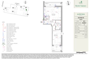 Rzut - Mieszkanie na sprzedaż 2 pokoje o powierzchni 48,89 m² - numer B5M4 w Rytm Natury