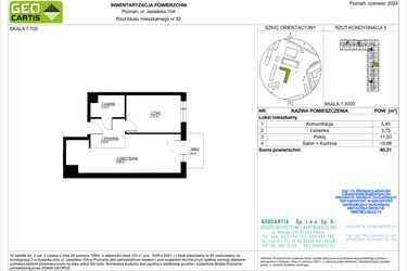 Rzut - Mieszkanie na sprzedaż 2 pokoje o powierzchni 40,21 m² - numer C92 w Jasielska 8C