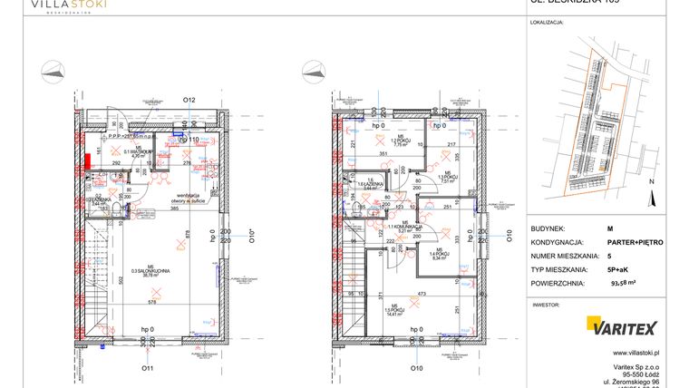 Rzut - Dom na sprzedaż 5 pokoi o powierzchni 93,58 m² - numer M5 w Villa Stoki (domy)