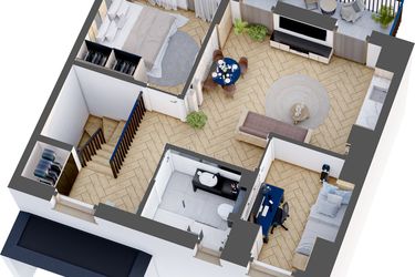 Rzut - Mieszkanie na sprzedaż 3 pokoje o powierzchni 47,8 m² - numer 9C w Słoneczny Nowy Otok - Malownicza IV