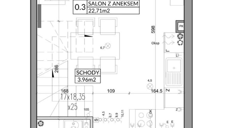 Rzut - Dom na sprzedaż 3 pokoje o powierzchni 65,83 m² - numer 24B w Nova Magdalenka 6