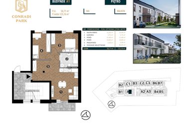 Rzut - Mieszkanie na sprzedaż 4 pokoje o powierzchni 125,16 m² - numer A1.M4 w Conradi Park
