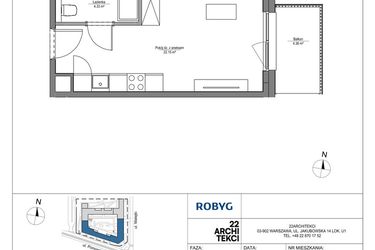 Rzut - Mieszkanie na sprzedaż 1 pokój o powierzchni 26,48 m² - numer LH/LHA/A/7/2 w Lira House