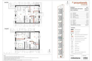 Rzut - Dom na sprzedaż 5 pokoi o powierzchni 91,28 m² - numer 3B.1 w Przystanek Ursus