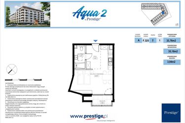 Rzut - Mieszkanie na sprzedaż 1 pokój o powierzchni 35,18 m² - numer F.325 w Bel Mare (Międzyzdroje)