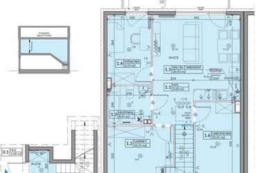 Rzut - Mieszkanie na sprzedaż 4 pokoje o powierzchni 62,57 m² - numer 61B w Domy na Witosa etap 2A i 2B