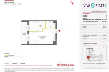 Rzut - Mieszkanie na sprzedaż 2 pokoje o powierzchni 35,77 m² - numer 135 w Viva Piast 6
